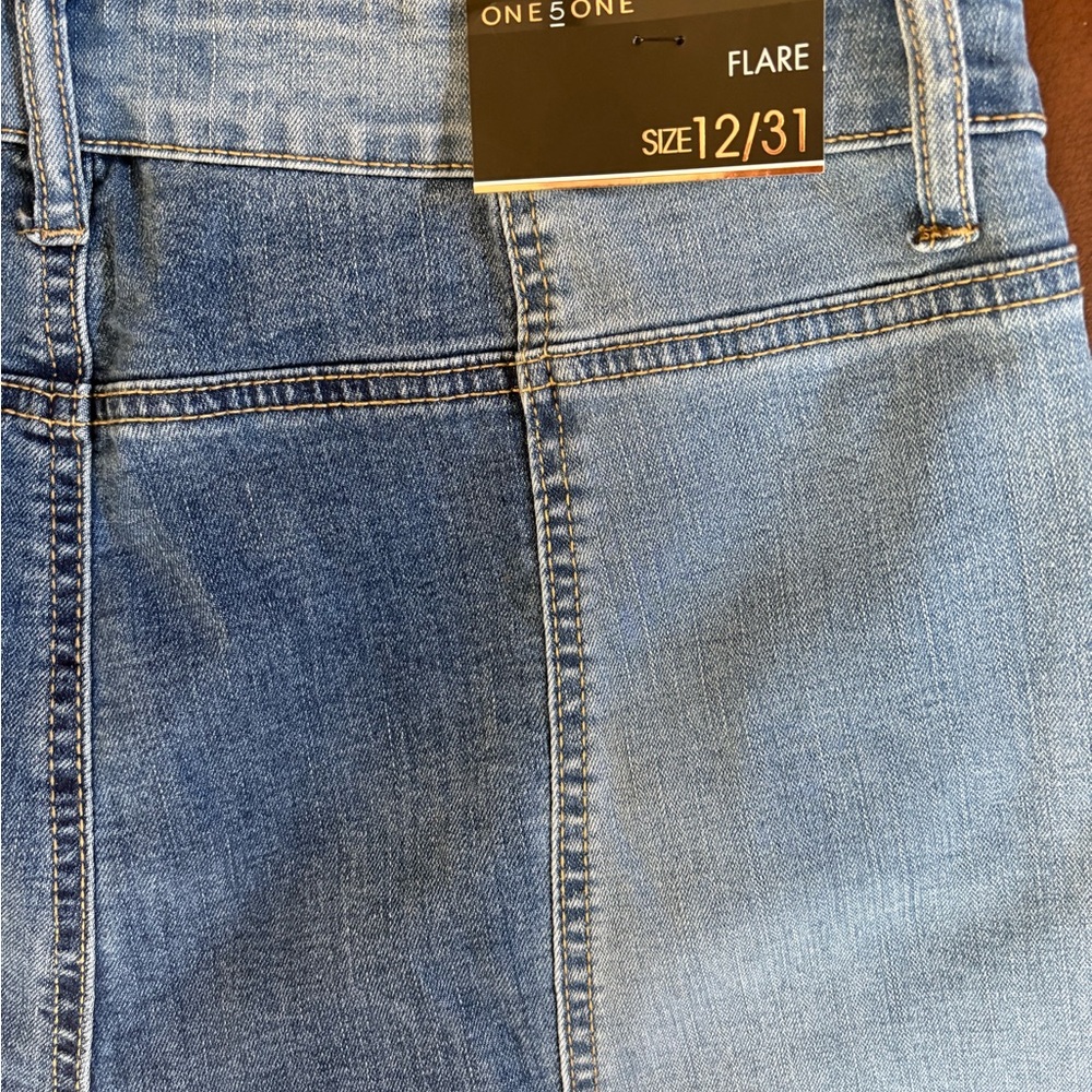 one 5 one Women's Flare Jeans in Blue - Picture 6 of 6